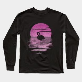 Flamingo Pink Vintage Long Sleeve T-Shirt